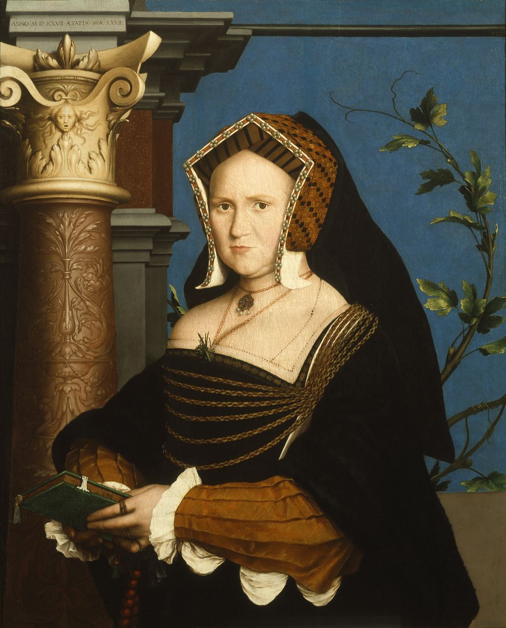 Hans Holbein the Younger, Mary, Lady Guildford, 1527. Oil on panel, 87 × 70.6 cm. Saint Louis Art Museum, Museum Purchase, 1:1943.